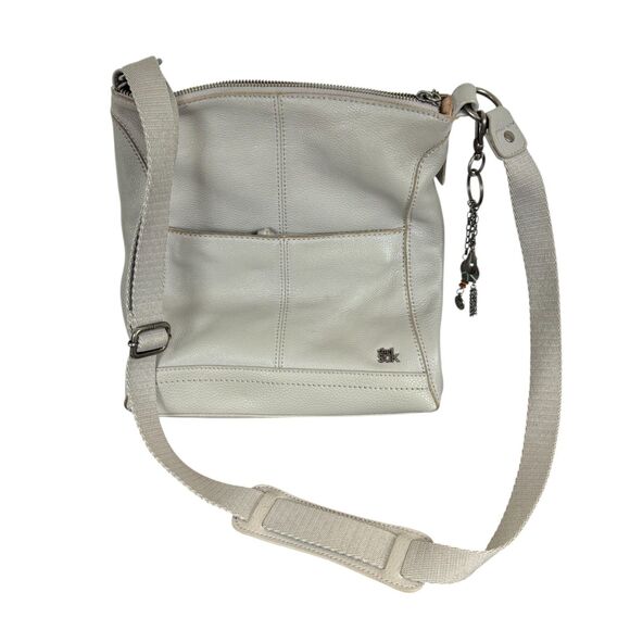 The Sak Lucia Pebbled Leather Cream Crossbody Shoulder Purse Bag - Picture 1 of 8